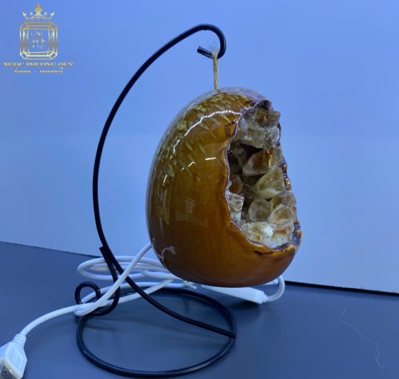 Đèn ngủ đá fluorite xanh.tím .vàng 