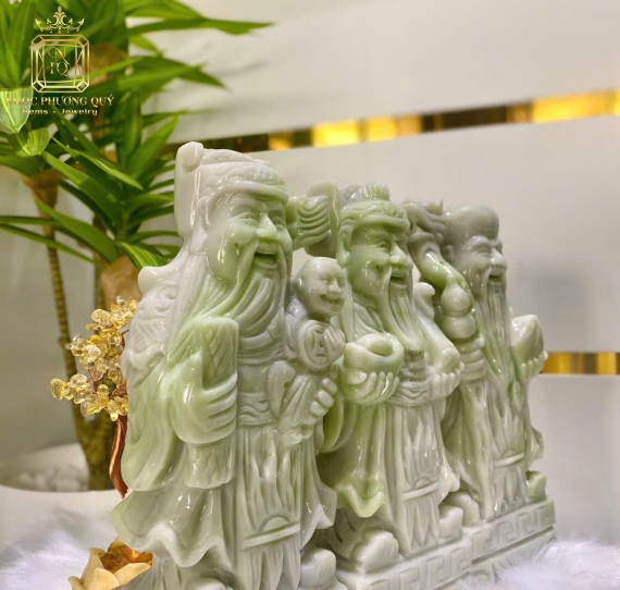 Bộ Phúc Lộc Thọ 25 Ngọc Yên Bái xanh