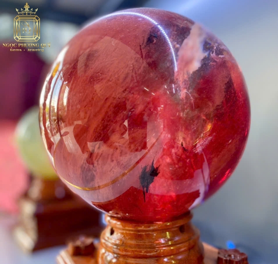 Bi cầu đá thuỷ tinh núi lửa các màu