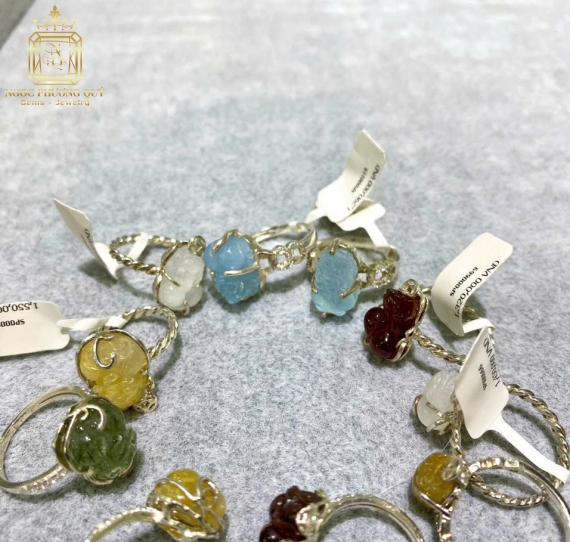 Nhẫn bạc mix đá