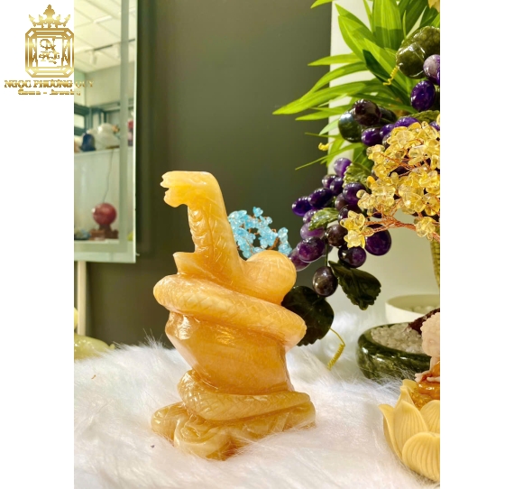 Tượng Phong Thuỷ Tuổi Tỵ (Tuổi Rắn) Hút Lộc, Tăng Duyên, Cao 15cm NHL