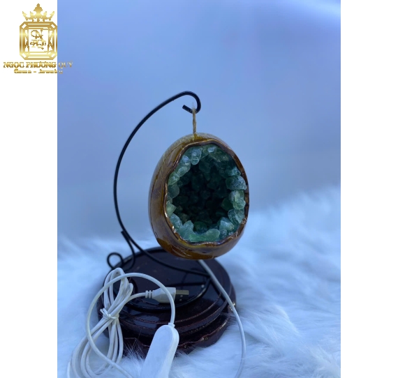 Đèn ngủ đá fluorite xanh.tím .vàng 