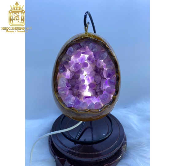 Đèn ngủ đá fluorite xanh.tím .vàng 