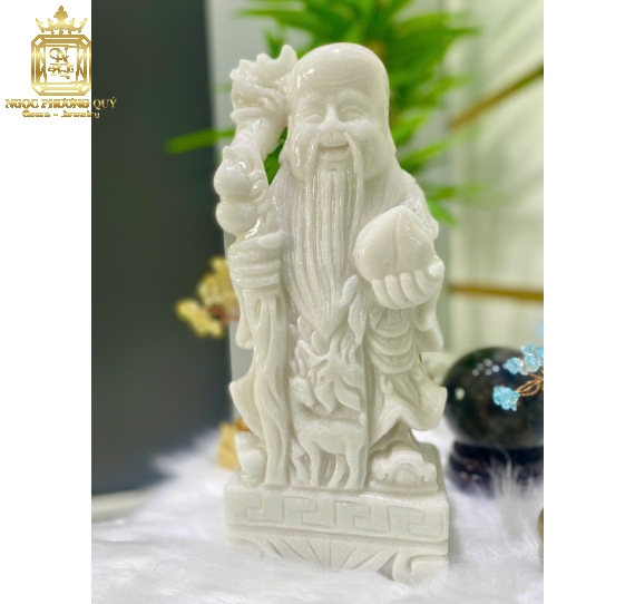 Bộ Phúc Lộc Thọ 30 cẩm  thạch trắng