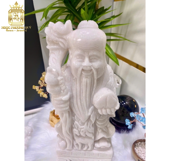 Bộ Phúc Lộc Thọ 30 cẩm  thạch trắng